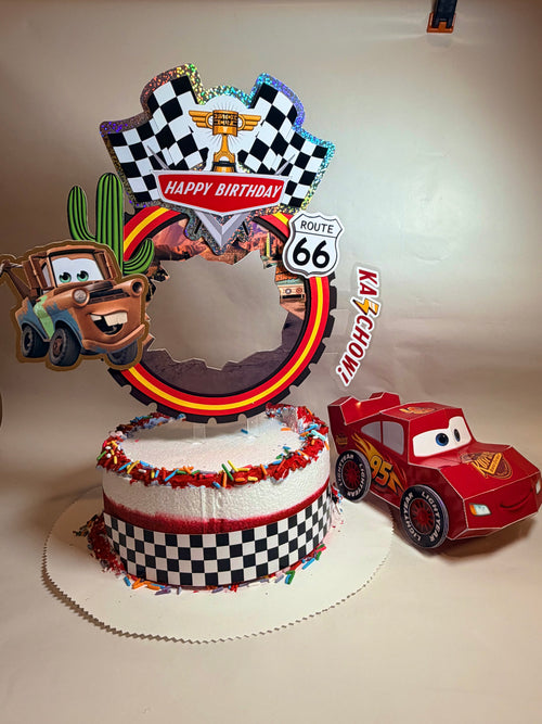 3D Cars Cake Topper with Removable Lightning McQueen