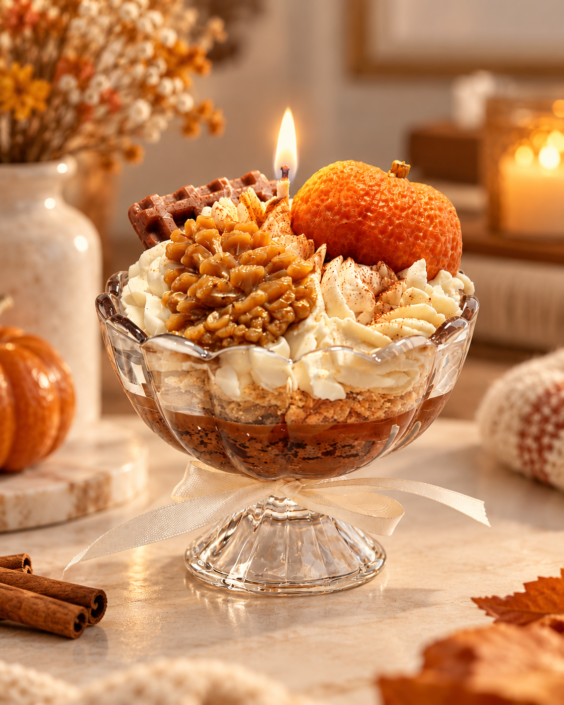 Fall Ice Cream Candle