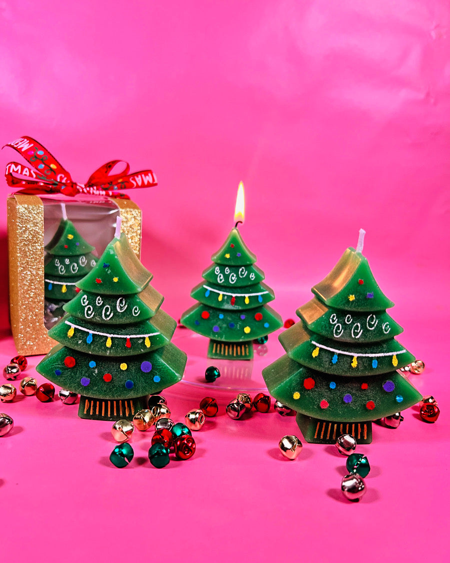 Flat Christmas Tree Candle