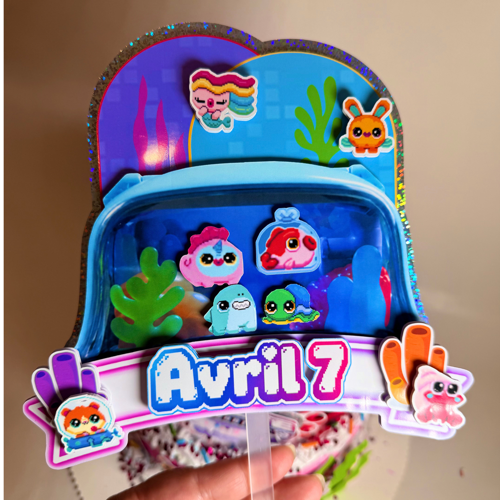 Bitzee Aquarium Cake Topper
