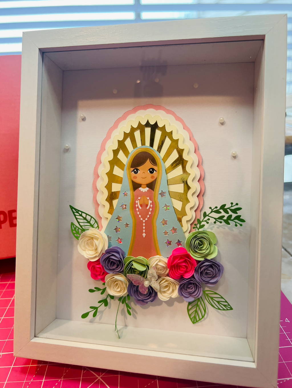 Shadow Box Virgin Mary