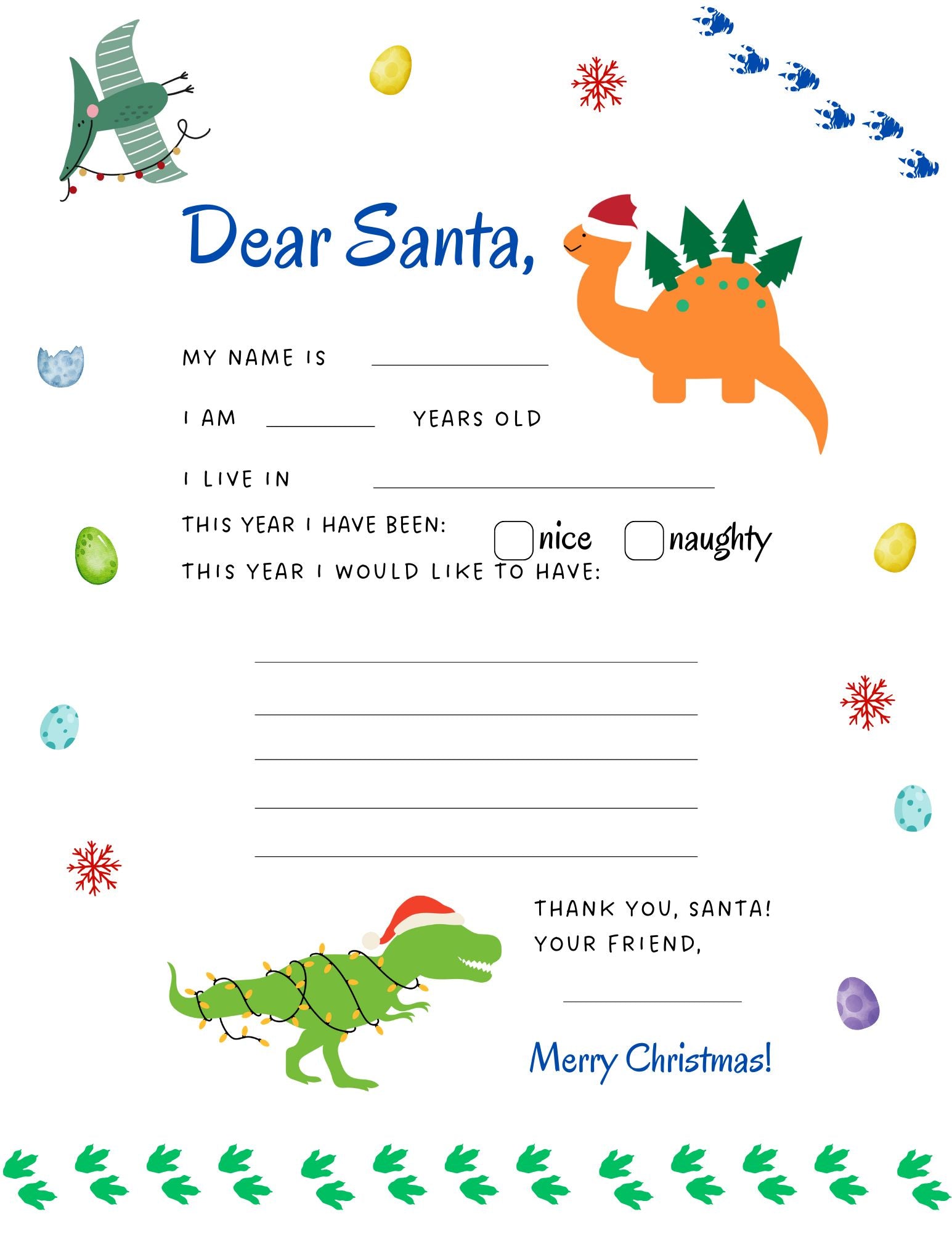 Letter To Santa Printable
