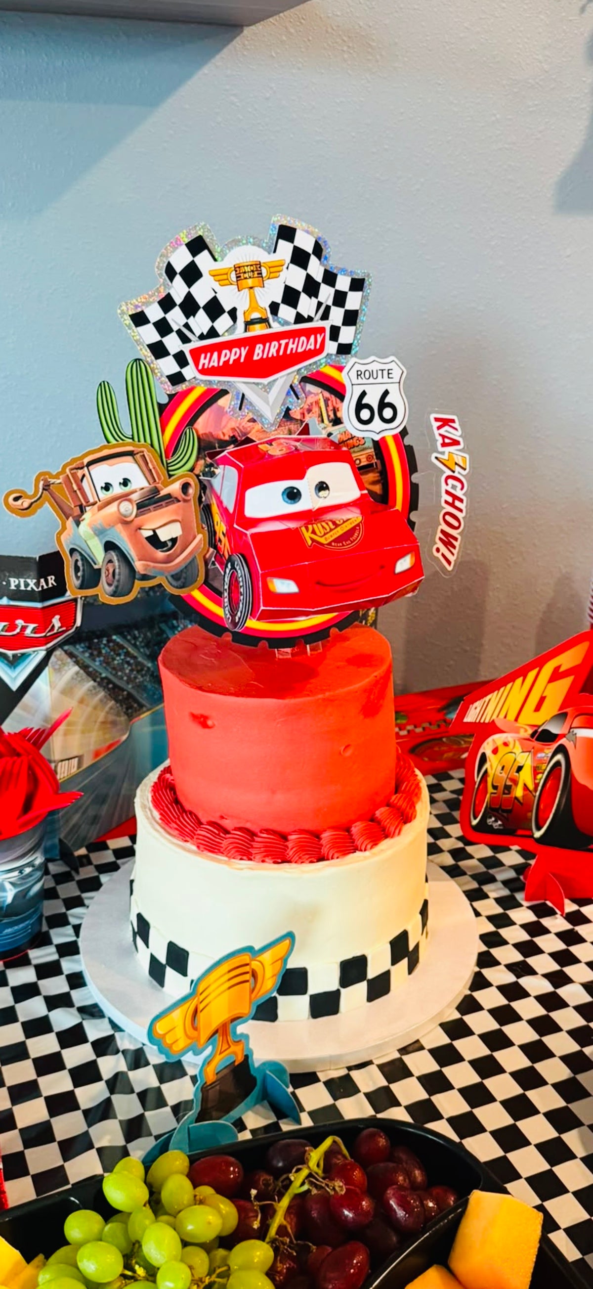 3D Cars Cake Topper with Removable Lightning McQueen