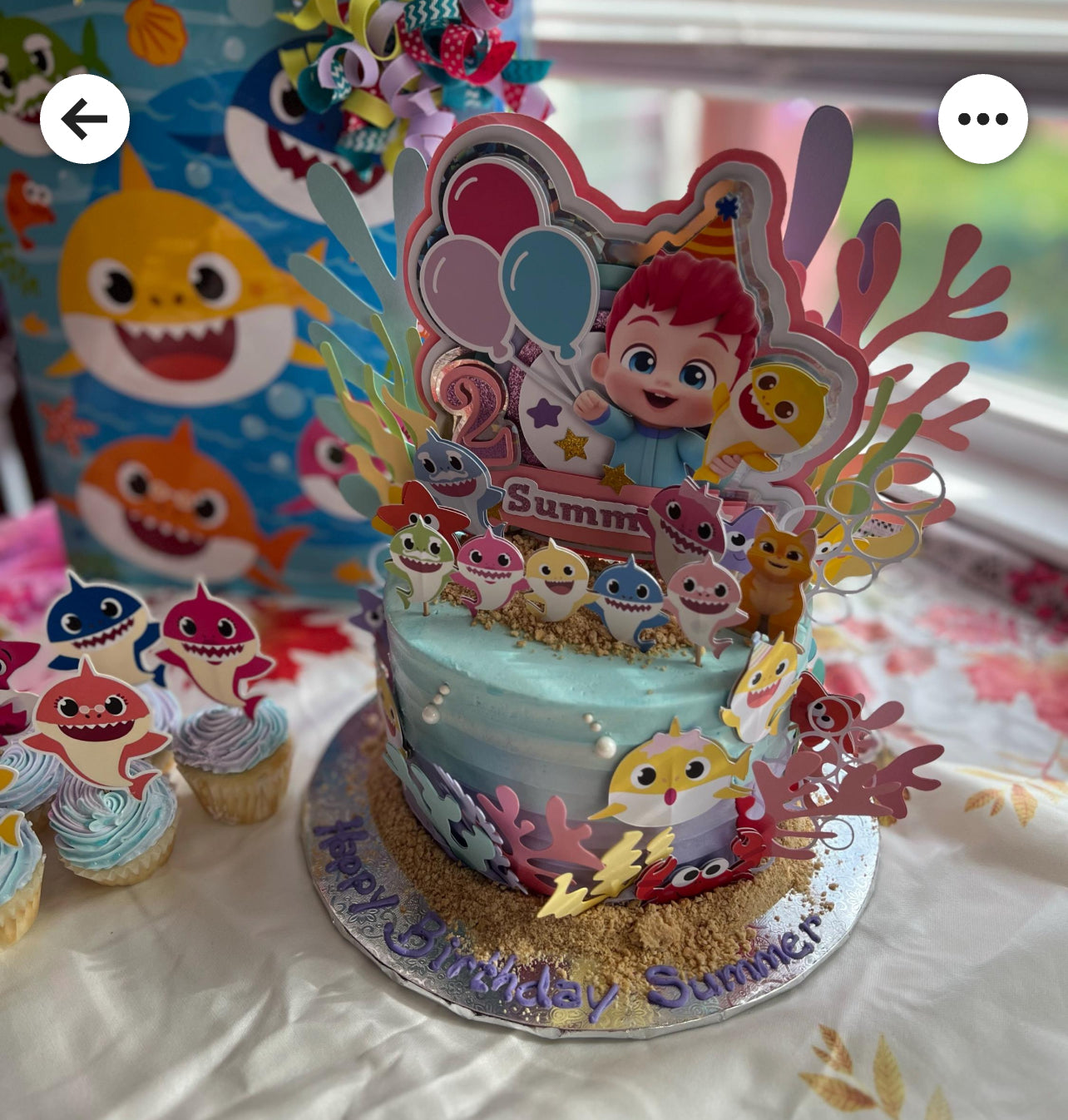 Bebefinn and baby shark theme inspired cake topper kit