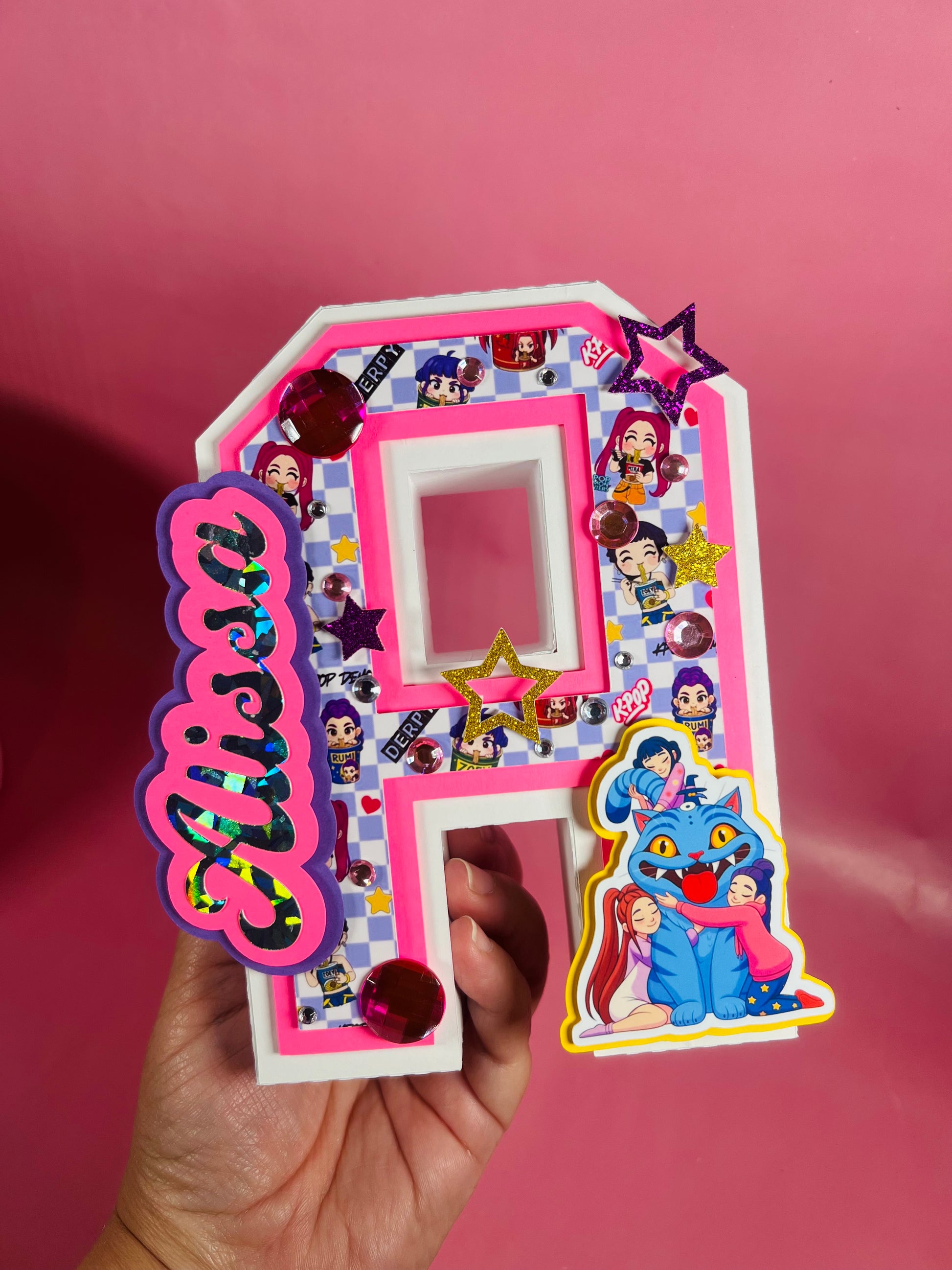 Personalized 3D Letter or Number K-pop Demon Hunters Theme