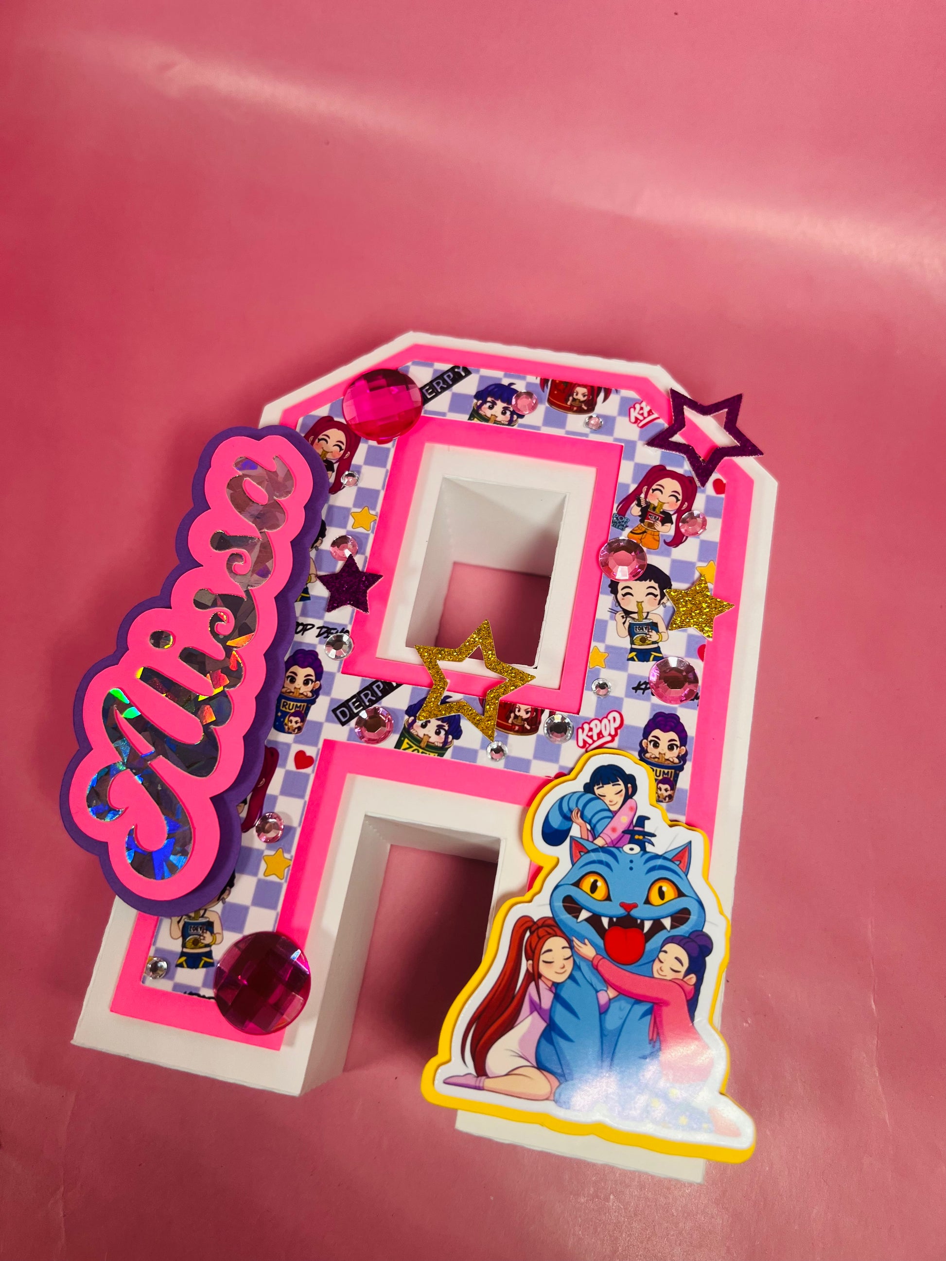 Personalized 3D Letter or Number K-pop Demon Hunters Theme