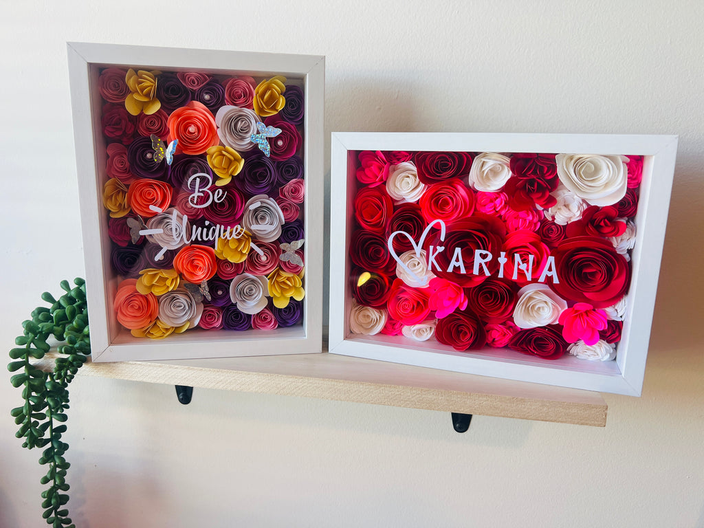 Personalized Flower Shadow Box