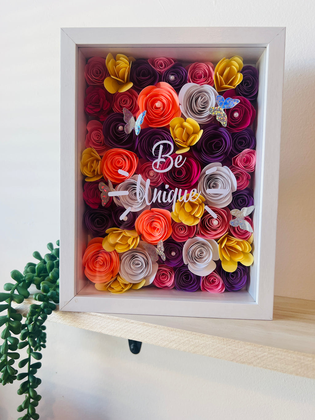 Personalized Flower Shadow Box