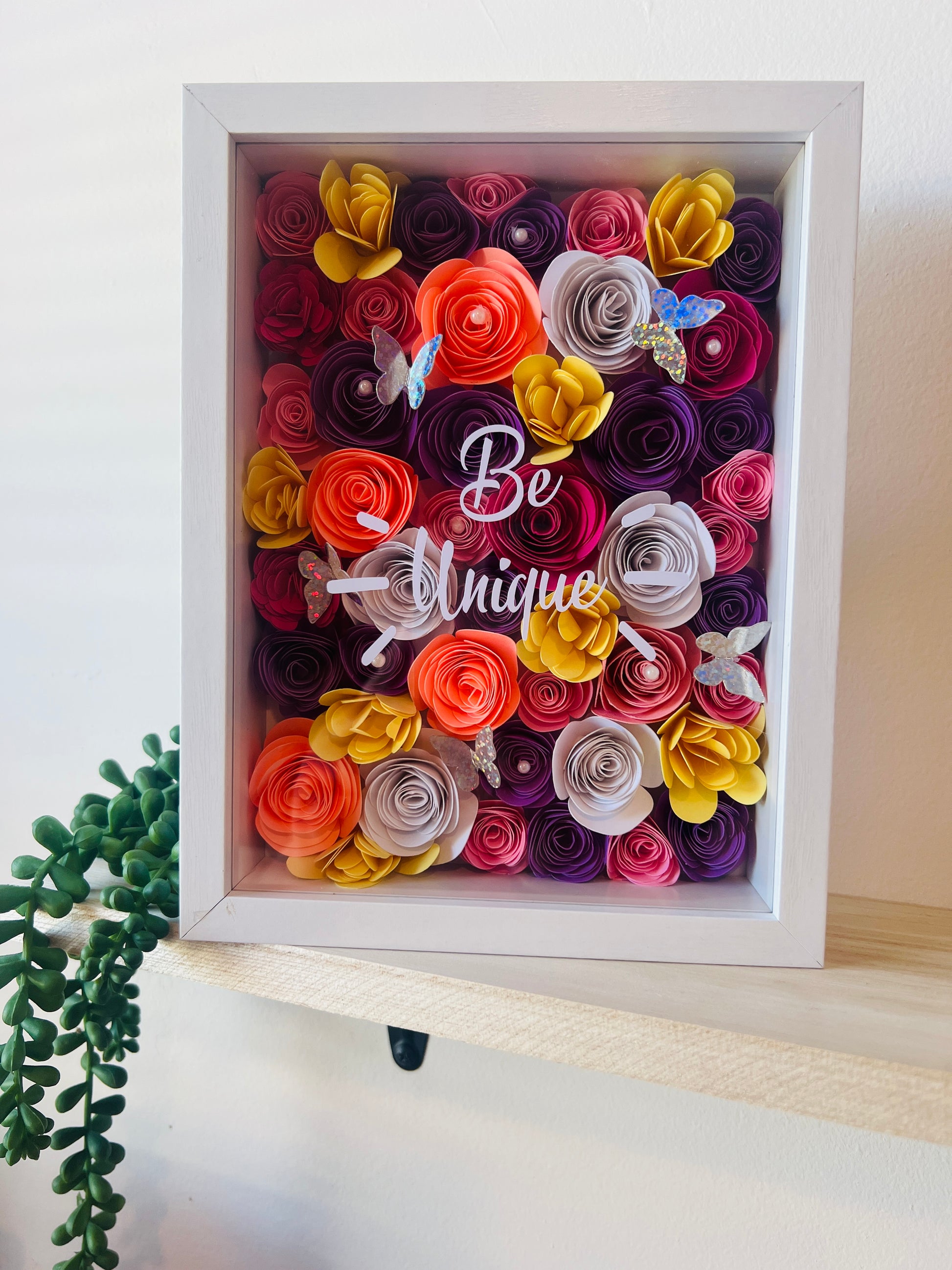 Personalized Flower Shadow Box