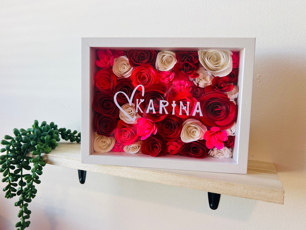 Personalized Flower Shadow Box