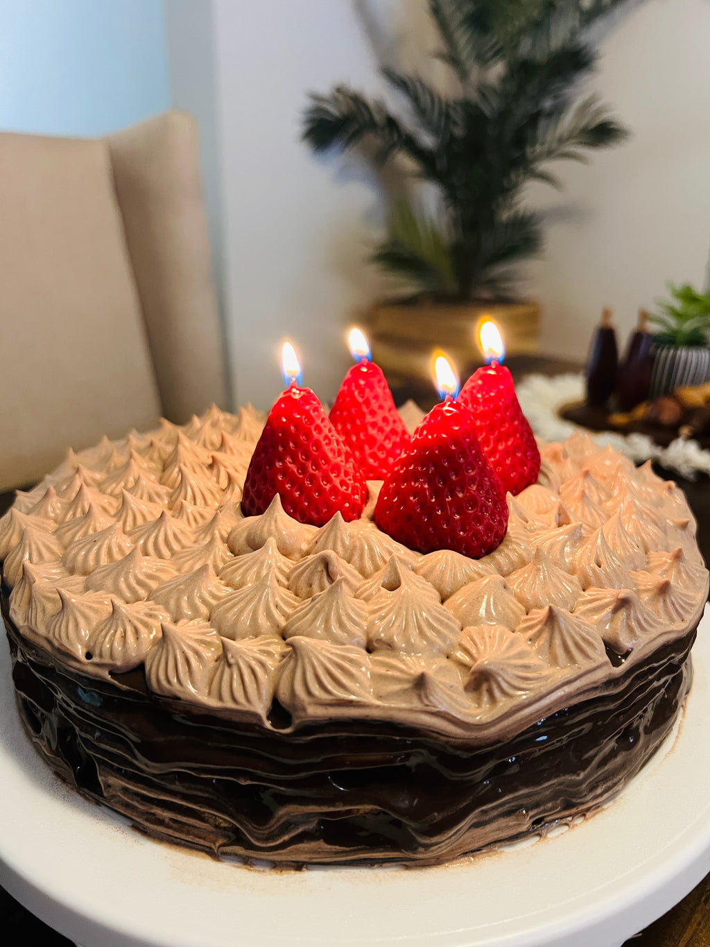 Realistic Strawberry Candle Set