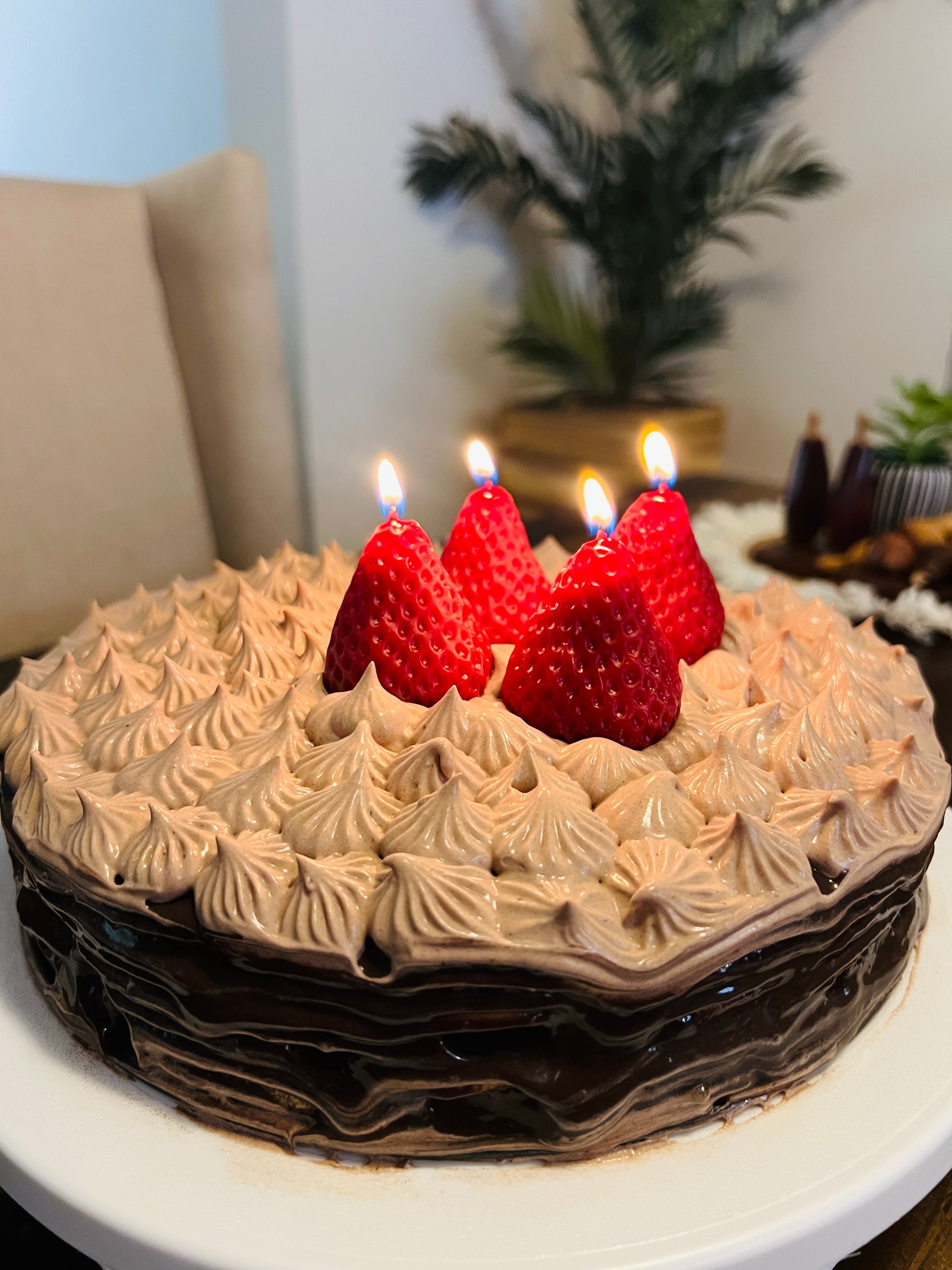 Realistic Strawberry Candle Set