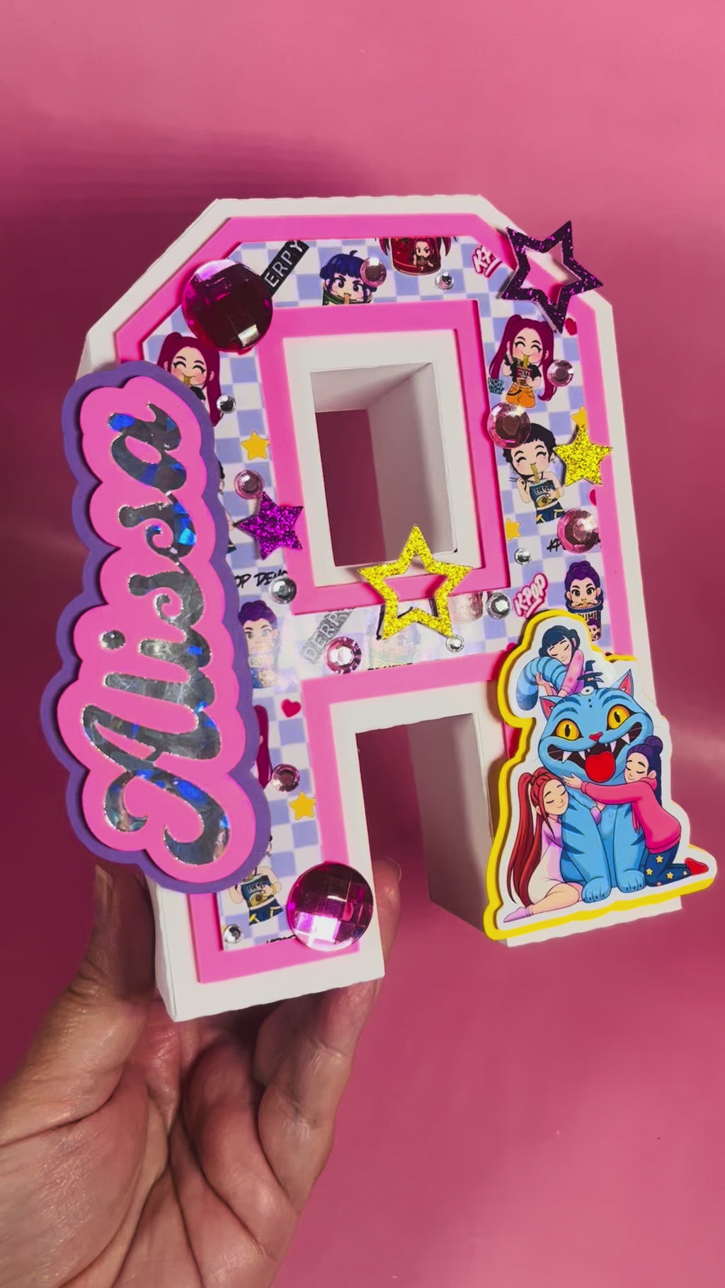 Personalized 3D Letter or Number K-pop Demon Hunters Theme