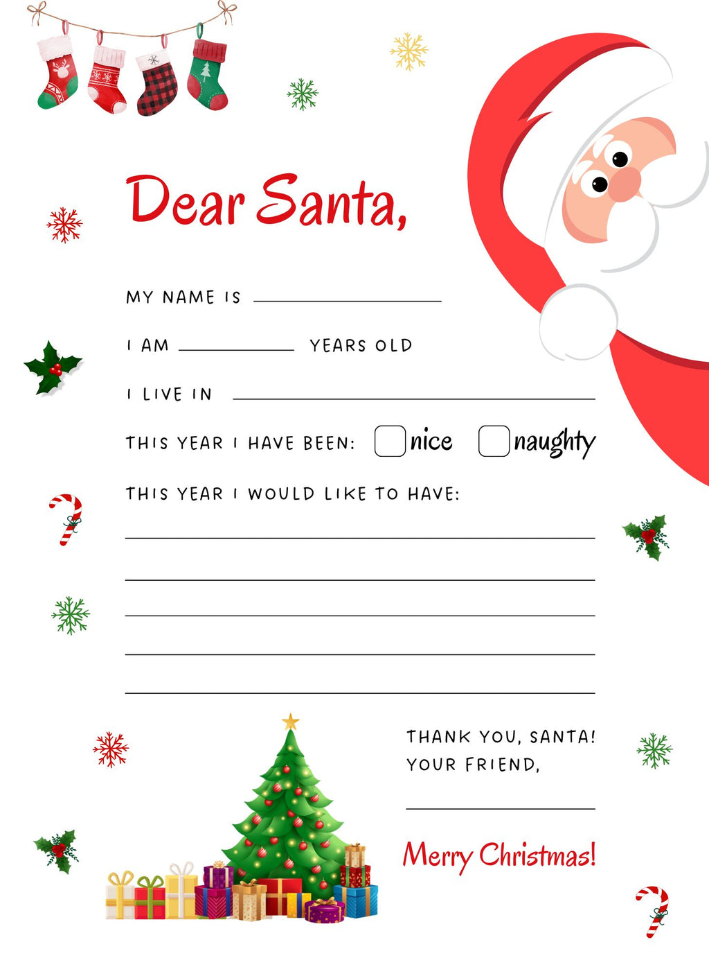 Letter To Santa Printable